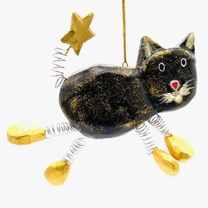 Monkey businesss hand carved and Painted Spring Cat